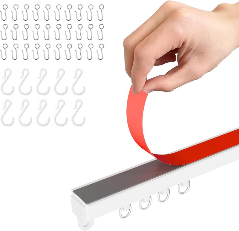 gonnrly Adhesive Ceiling Curtain Track, Paste Type No Need to Drill, Suitable for Smooth Ceiling or Wall, Closets, Door and Window Frames, Meet Multi-Scenario and Multi-Functional Needs-3.32M/10.9FT - Image 1